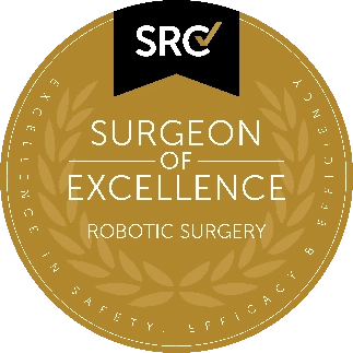 SRC Surgeon of Excellence in Robotic Surgery Logo. Excellence in Safety, Efficacy & Efficiency. SRC Surgeon of Excellence in Robotic Surgery Logo. Excellence in Safety, Efficacy & Efficiency.